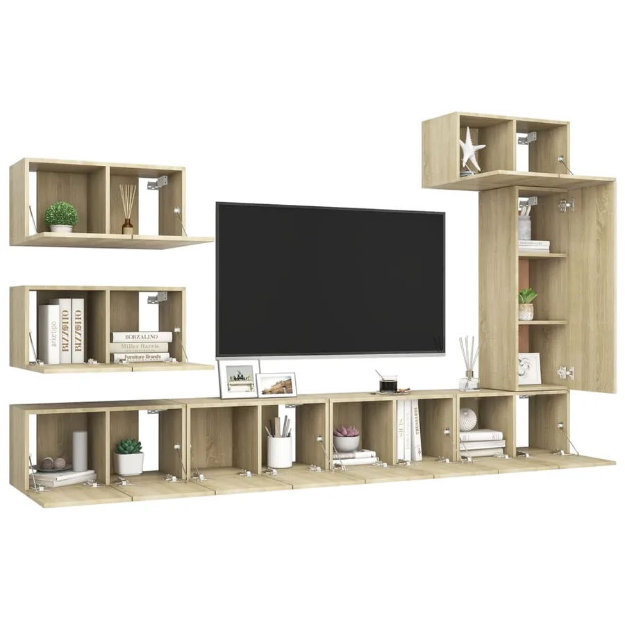 Ensemble de meubles TV 8 pcs Chêne sonoma Bois d'ingénierie - 3