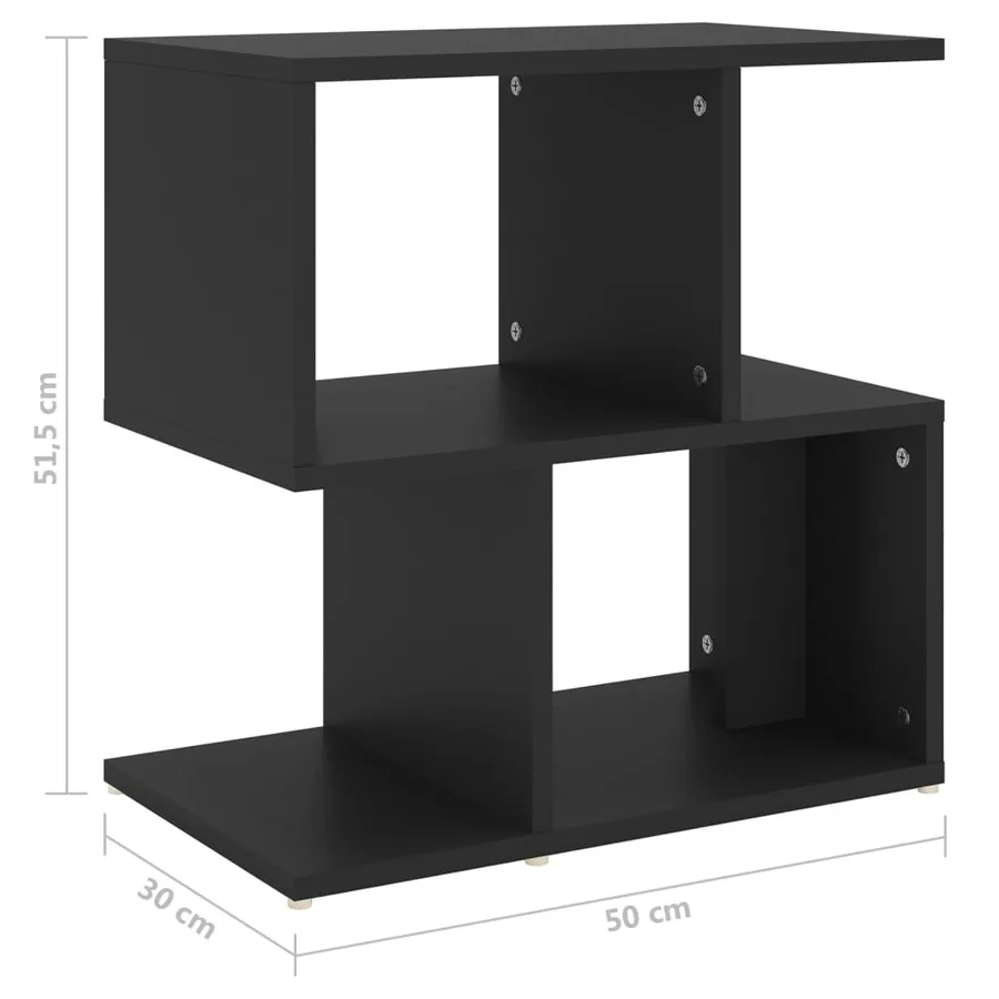 Tables de chevet 2 pcs noir 50x30x51,5 cm bois d'ingénierie - 7