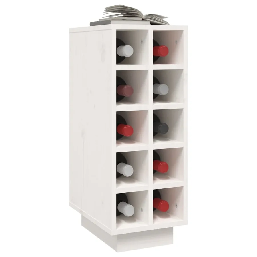 Armoire à vin Blanc 23x34x61 cm Bois de pin massif - 4