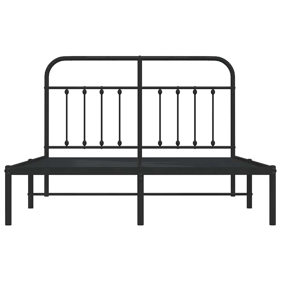 Cadre de lit métal sans matelas avec tête de lit noir 140x200cm - 6