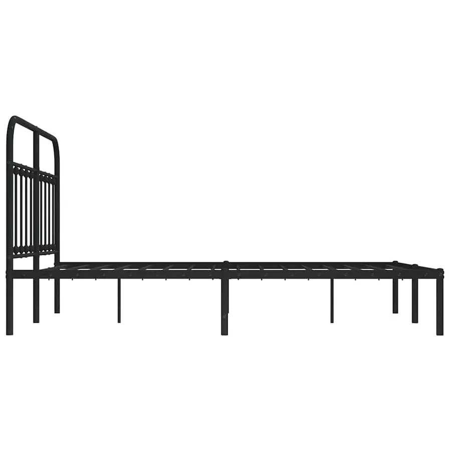 Cadre de lit métal sans matelas avec tête de lit noir 140x200cm - 7
