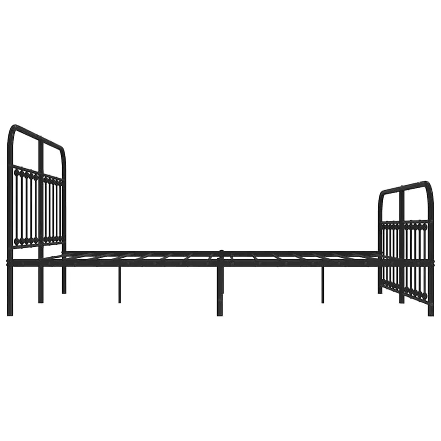 Cadre de lit métal sans matelas avec pied de lit noir 183x213cm - 7