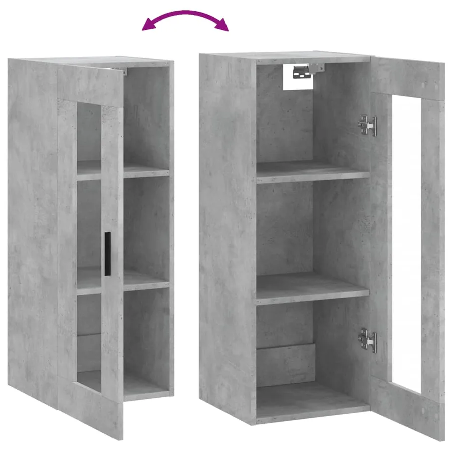 Armoire murale gris béton 34,5x34x90 cm - 10