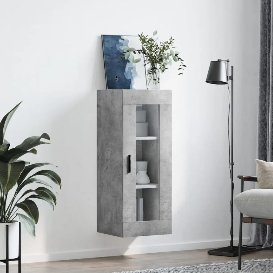 Armoire murale gris béton 34,5x34x90 cm - 3