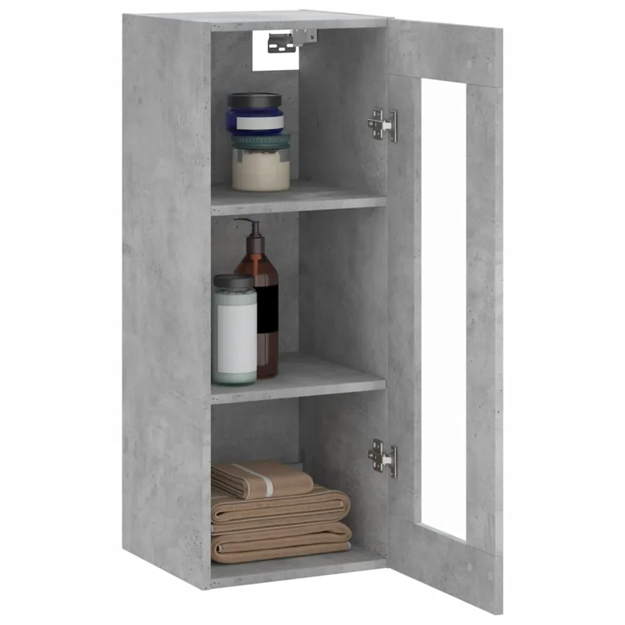 Armoire murale gris béton 34,5x34x90 cm - 5
