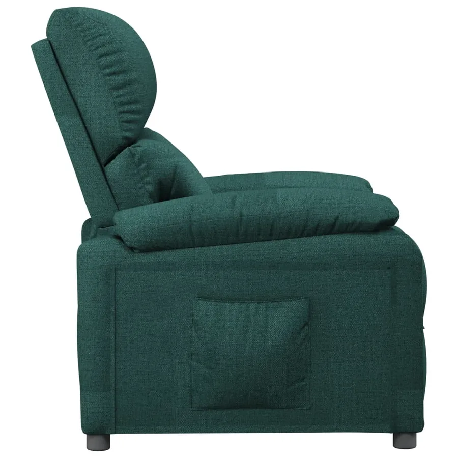 Fauteuil inclinable Vert foncé Tissu - 4