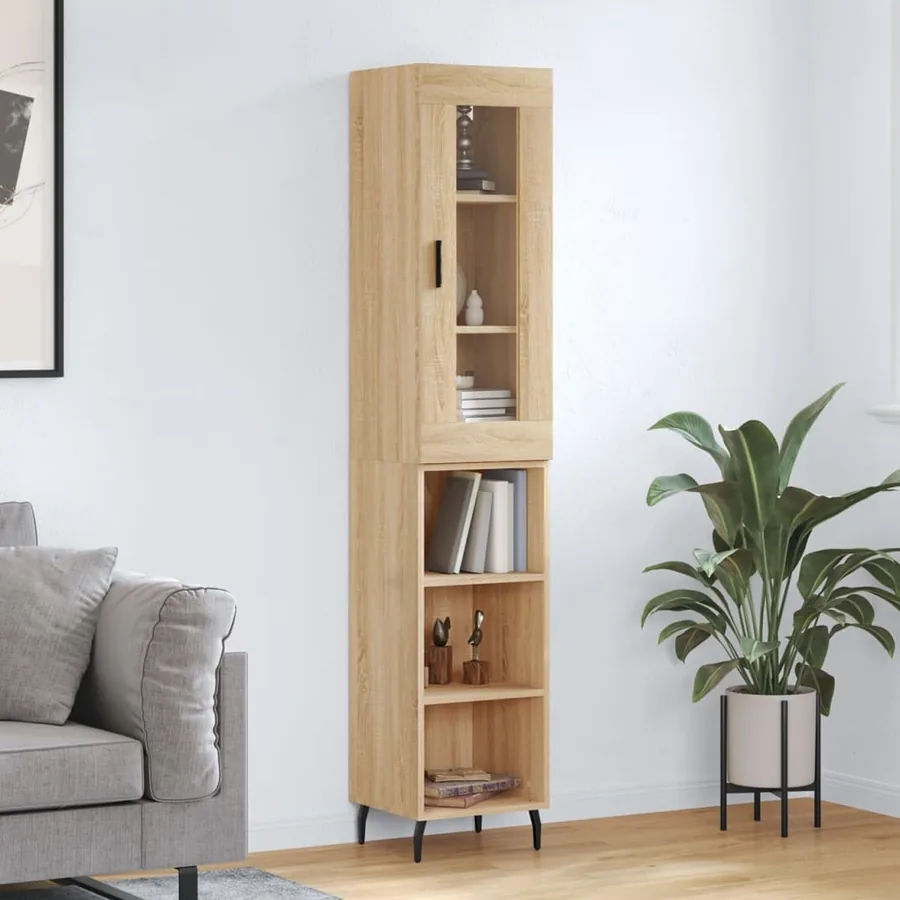 Buffet haut Chêne sonoma 34,5x34x180 cm Bois d'ingénierie