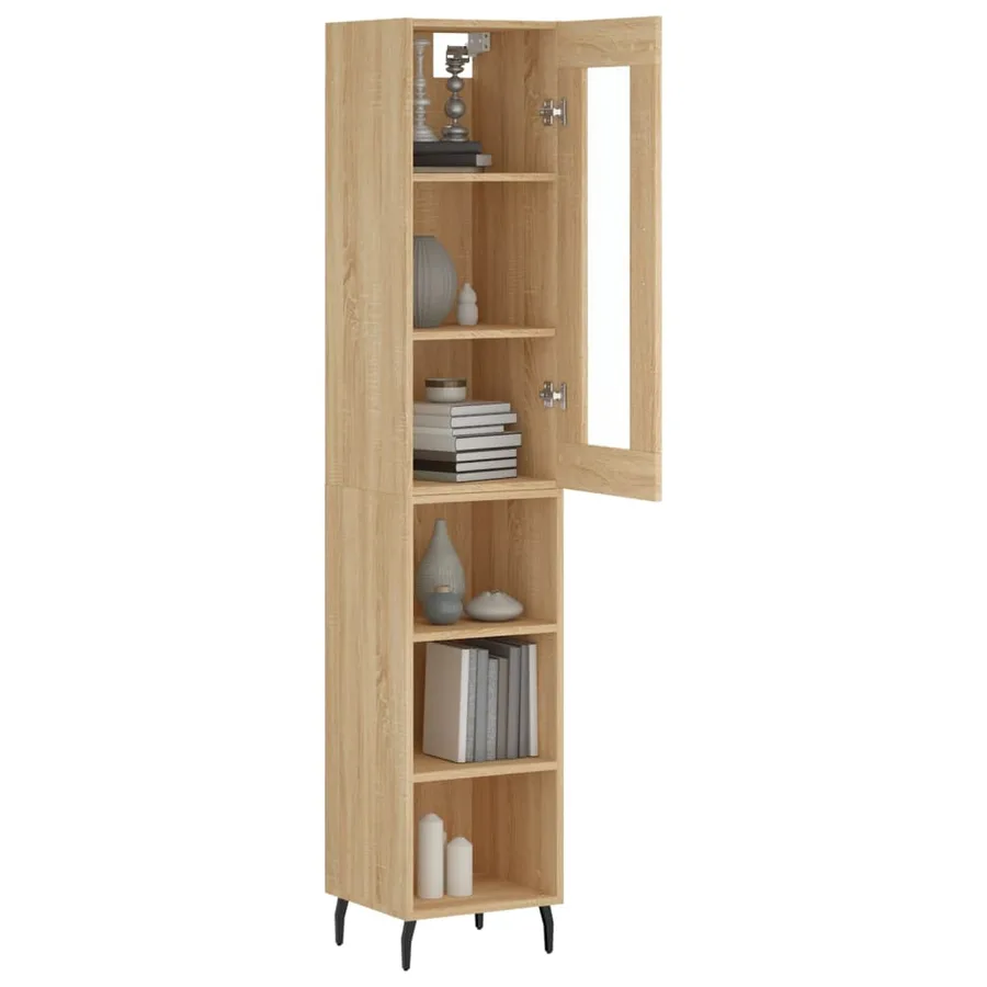 Buffet haut Chêne sonoma 34,5x34x180 cm Bois d'ingénierie - 11