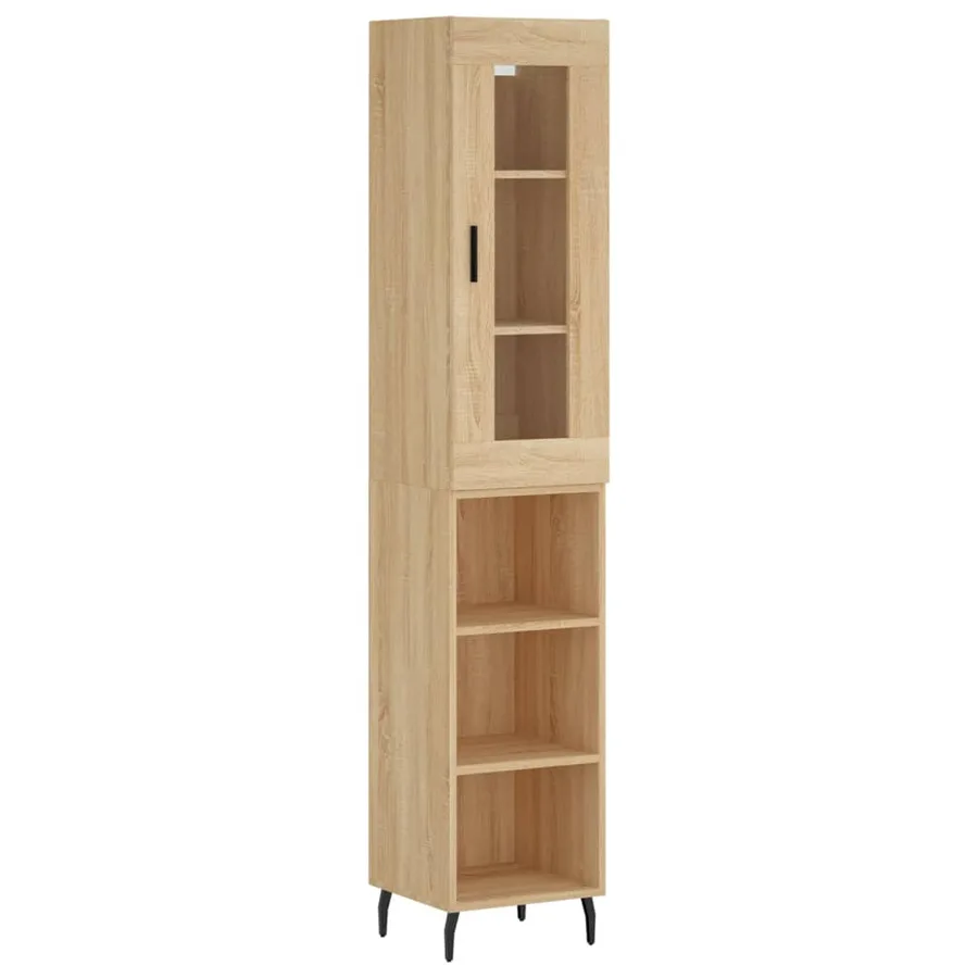 Buffet haut Chêne sonoma 34,5x34x180 cm Bois d'ingénierie - 2