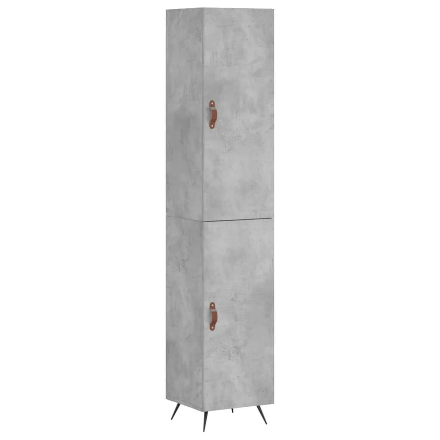 Buffet haut Gris béton 34,5x34x180 cm Bois d'ingénierie - 2