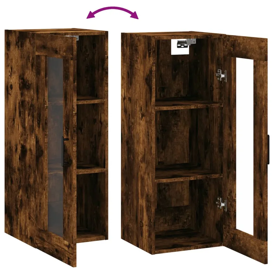 Armoire murale chêne fumé 34,5x34x90 cm - 10