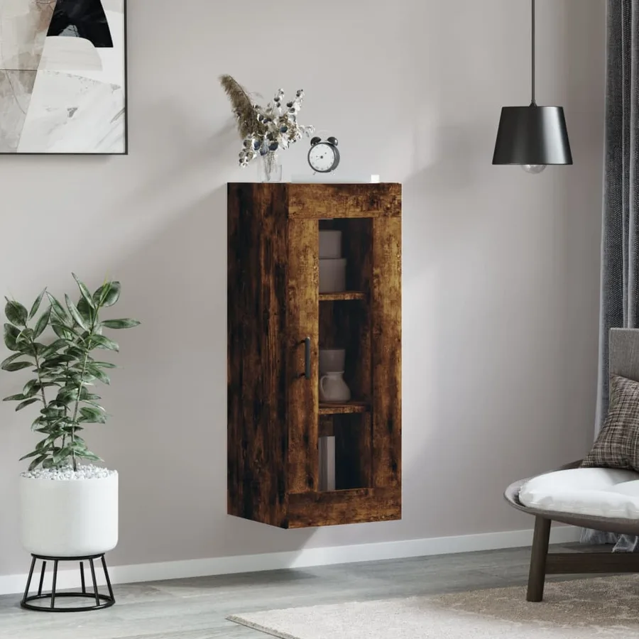 Armoire murale chêne fumé 34,5x34x90 cm - 3