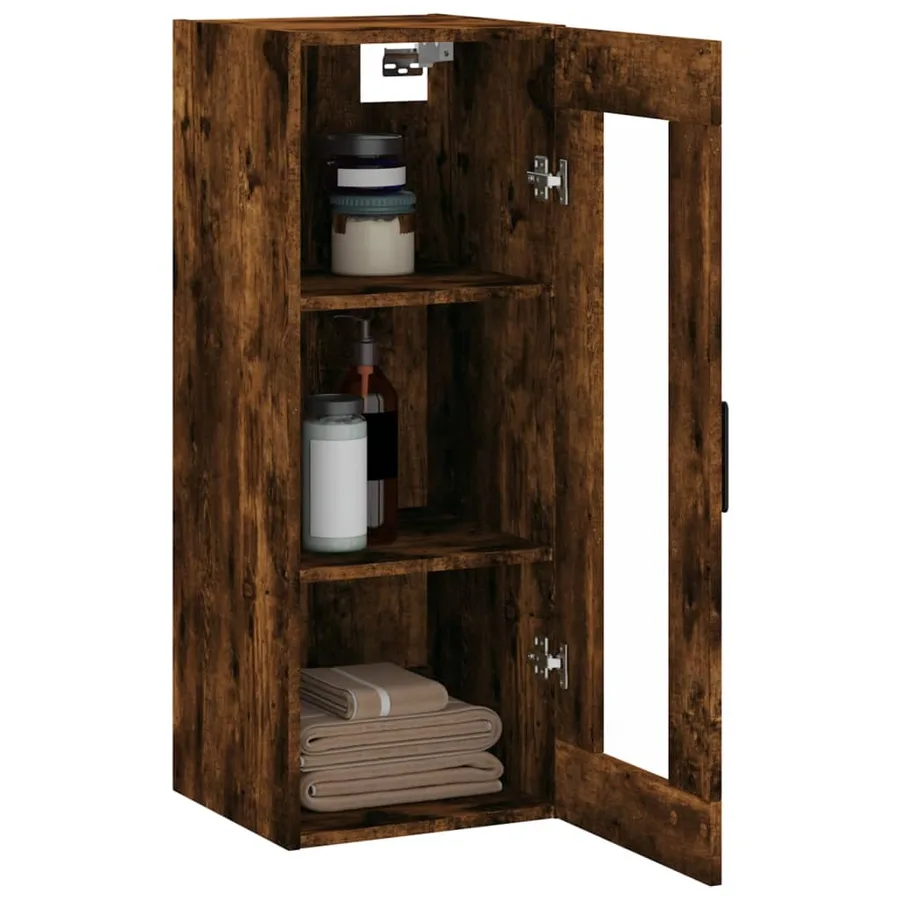 Armoire murale chêne fumé 34,5x34x90 cm - 5