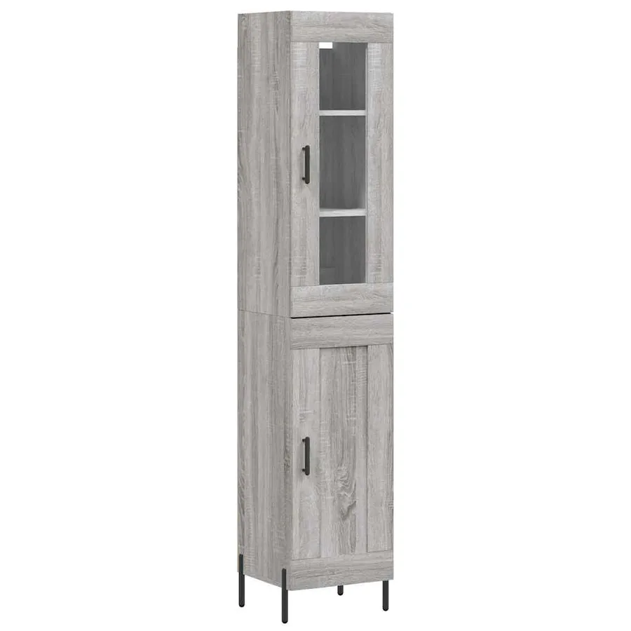 Buffet haut Sonoma gris 34,5x34x180 cm Bois d'ingénierie - 2