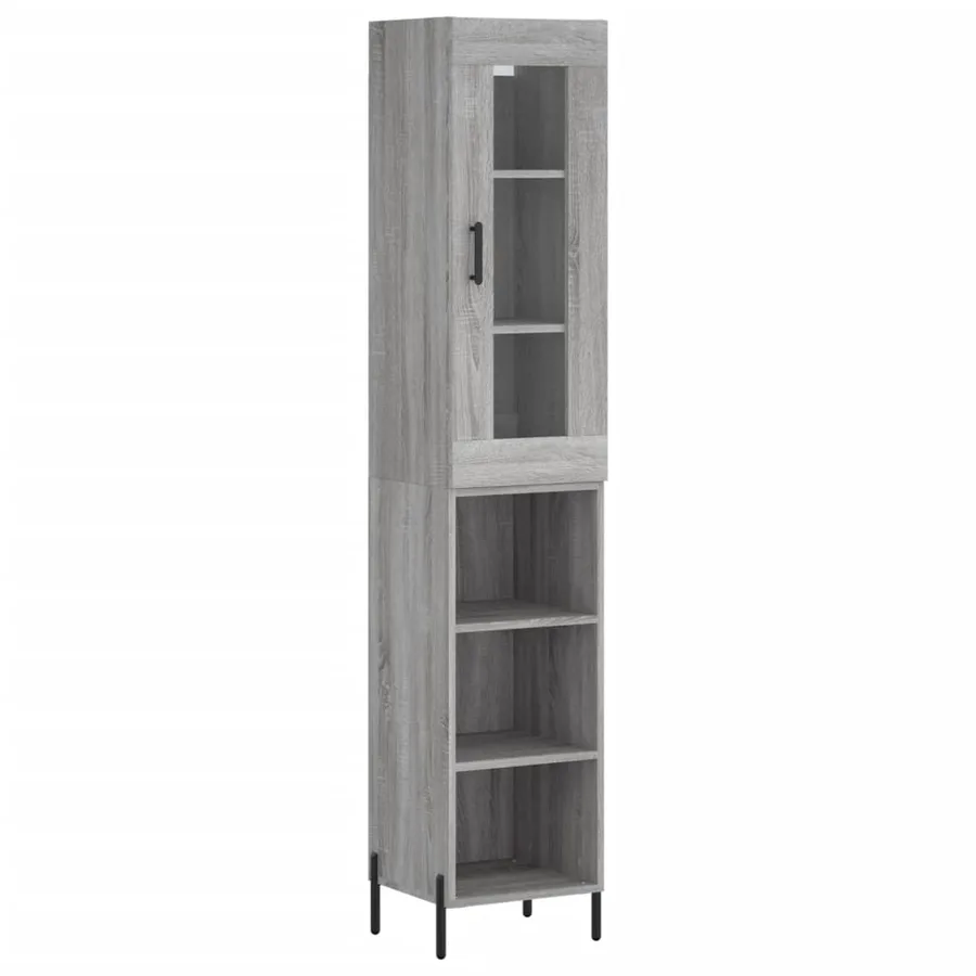 Buffet haut Sonoma gris 34,5x34x180 cm Bois d'ingénierie - 2