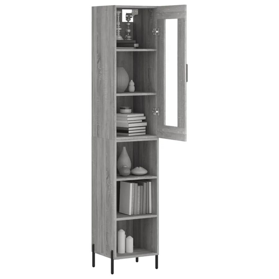 Buffet haut Sonoma gris 34,5x34x180 cm Bois d'ingénierie - 3