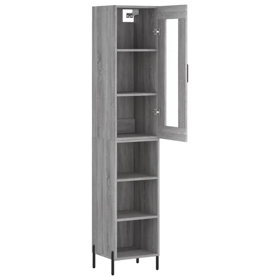 Buffet haut Sonoma gris 34,5x34x180 cm Bois d'ingénierie - 4