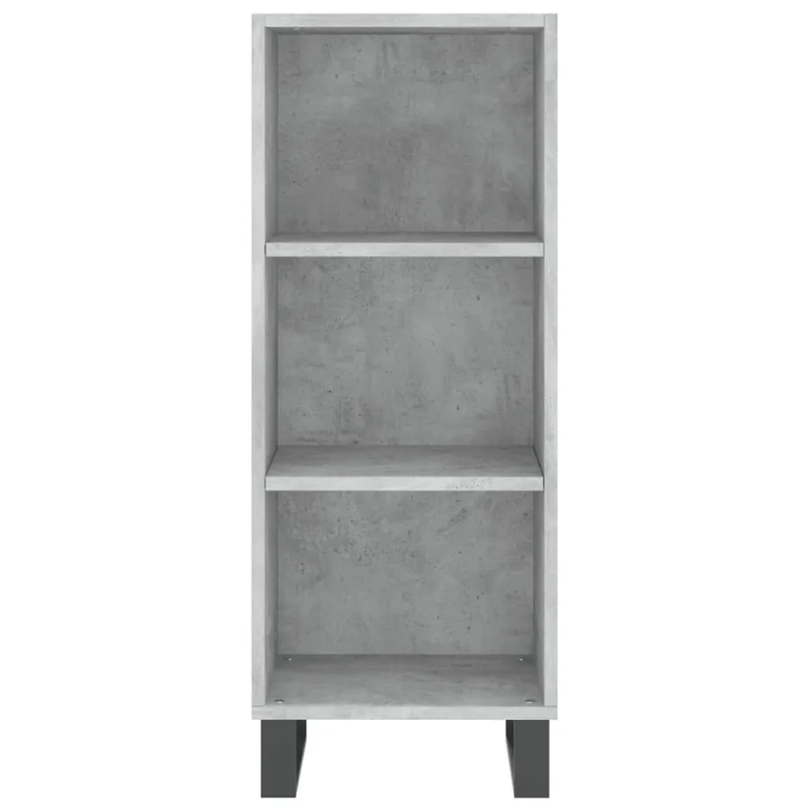 Buffet haut Gris béton 34,5x34x180 cm Bois d'ingénierie - 8
