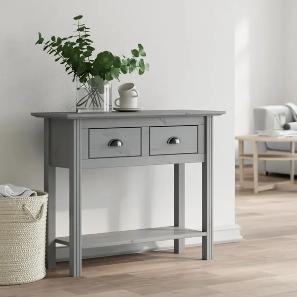 Table console BODO gris 91x35x74 cm bois de pin massif