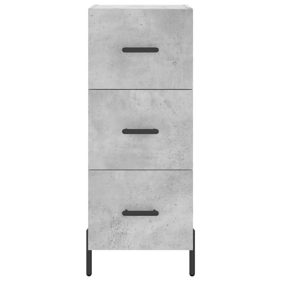 Buffet haut Gris béton 34,5x34x180 cm Bois d'ingénierie - 6
