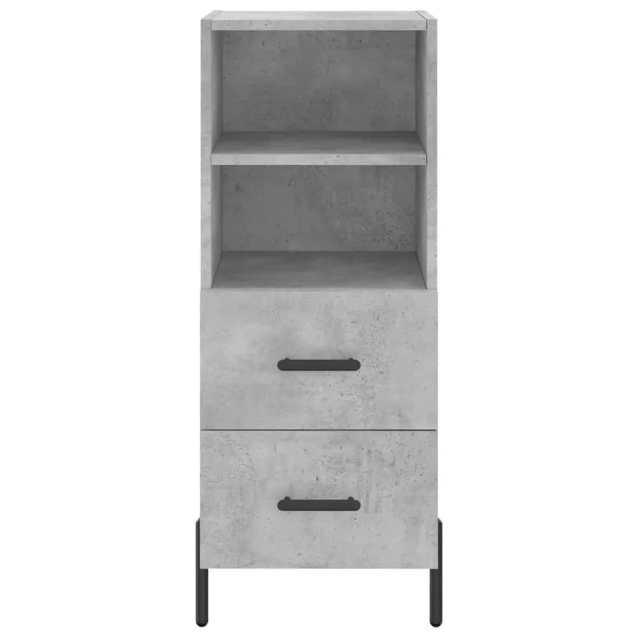 Buffet haut Gris béton 34,5x34x180 cm Bois d'ingénierie - 6
