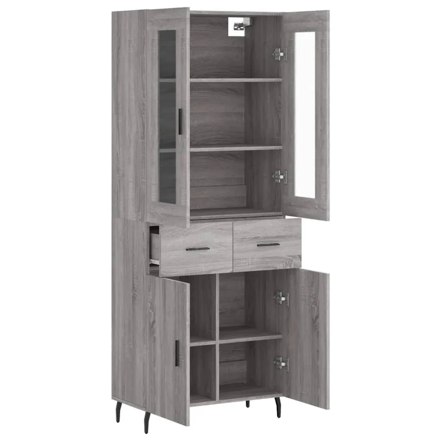 Buffet haut Sonoma gris 69,5x34x180 cm Bois d'ingénierie - 4