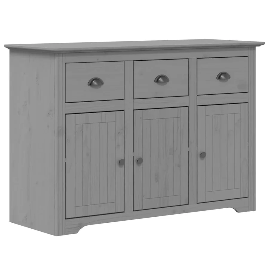Buffet BODO gris 115,5x44x80 cm bois massif de pin - 2