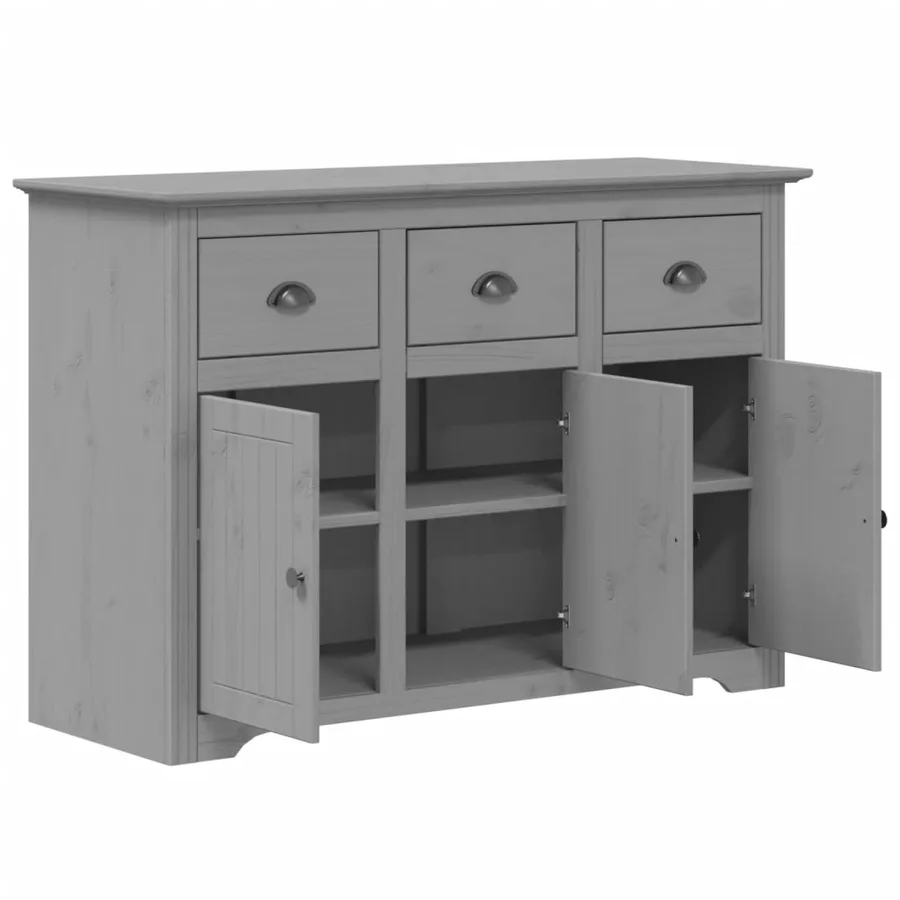 Buffet BODO gris 115,5x44x80 cm bois massif de pin - 4