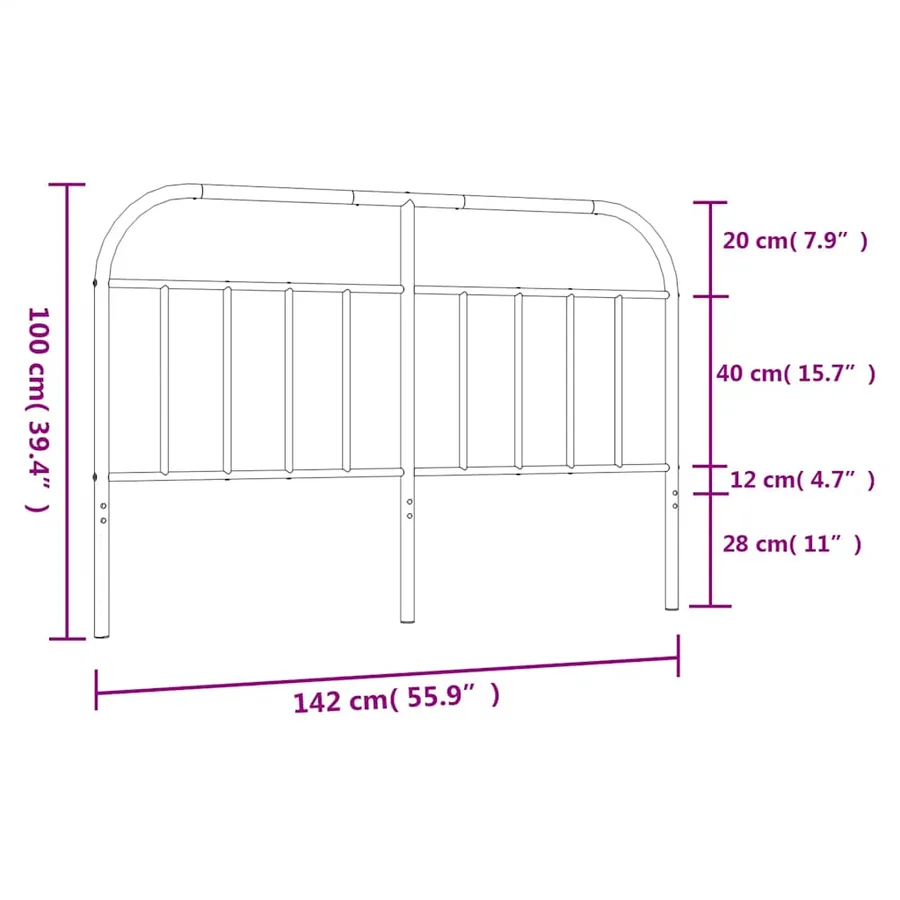 Tête de lit de remplacement métal blanc 135 cm - 7