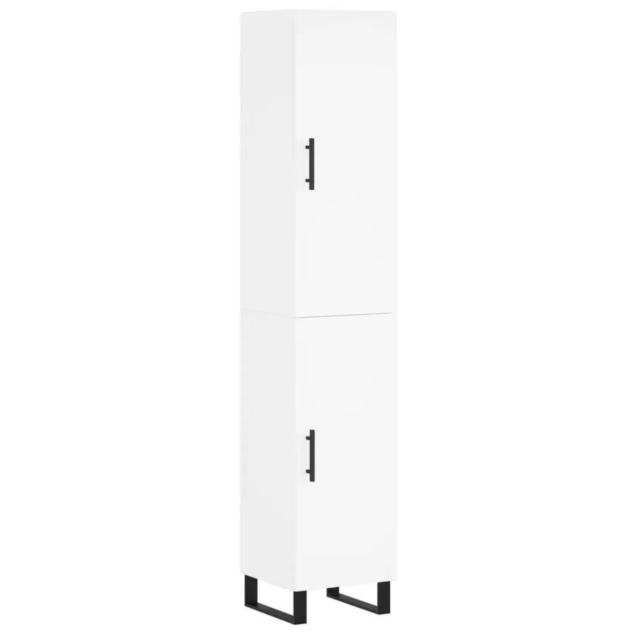 Buffet haut Blanc 34,5x34x180 cm Bois d'ingénierie - 2