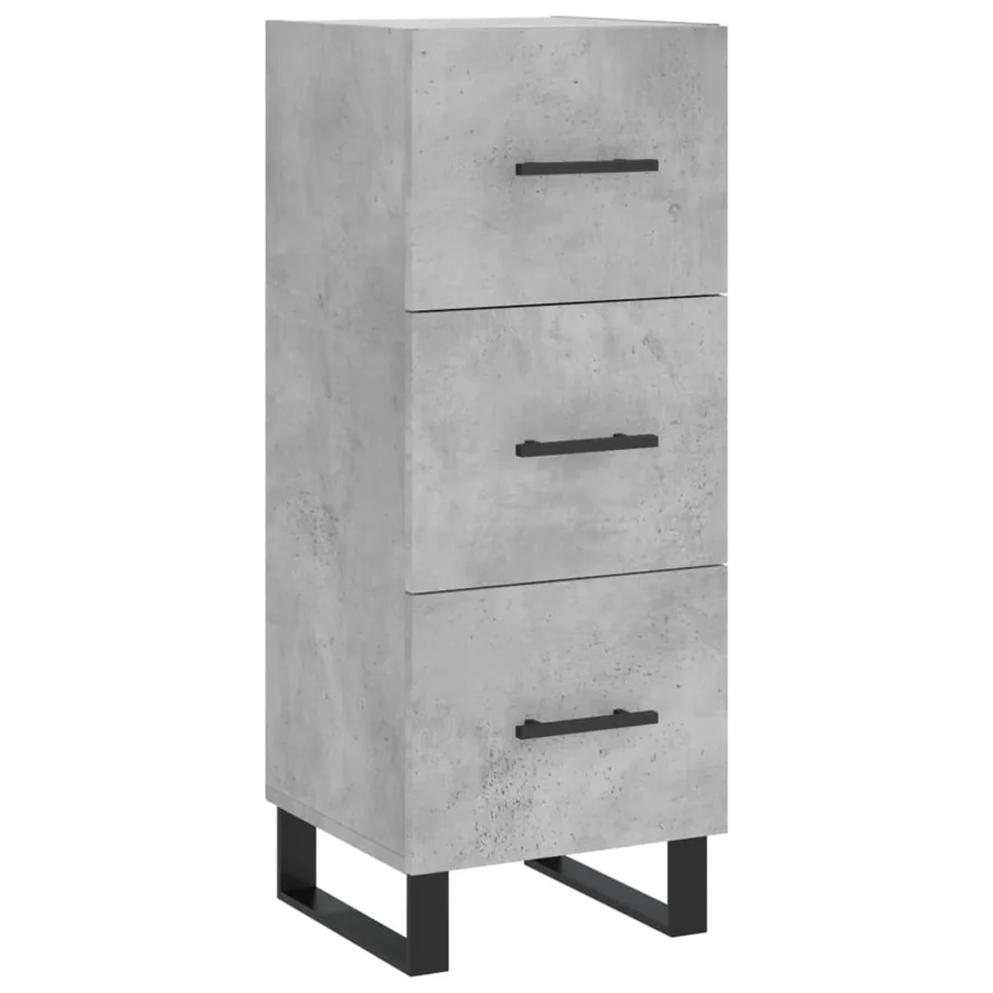 Buffet haut Gris béton 34,5x34x180 cm Bois d'ingénierie - 5