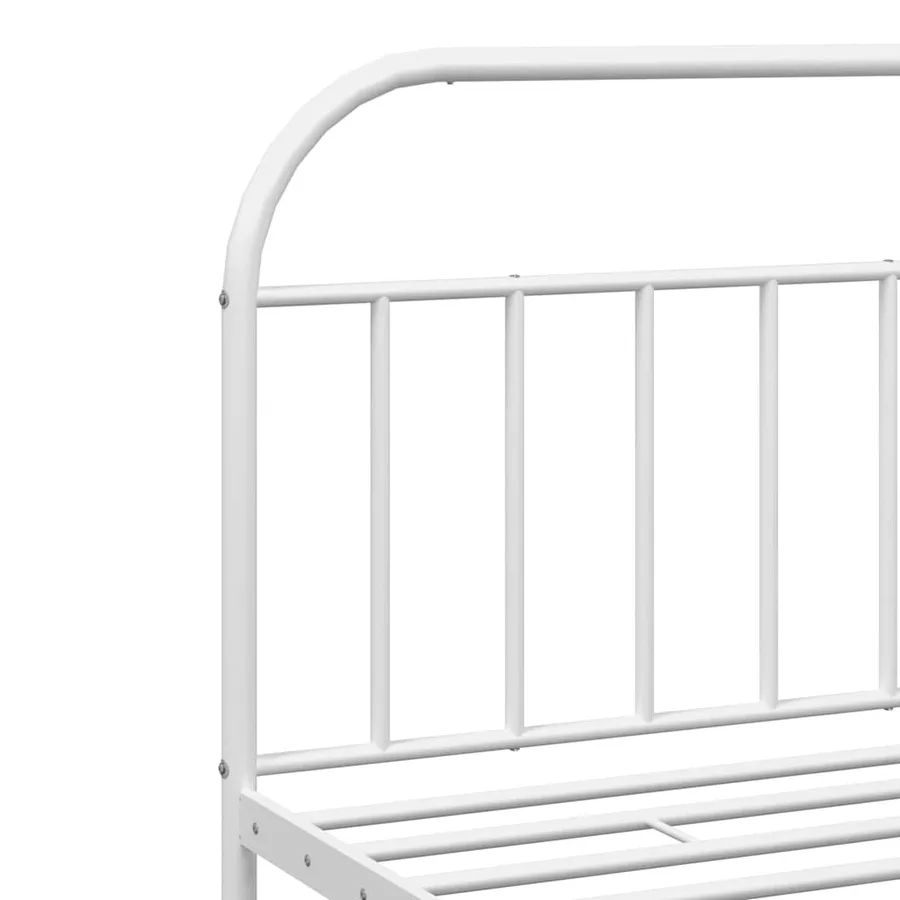 Cadre de lit métal sans matelas et pied de lit blanc 200x200 cm - 9