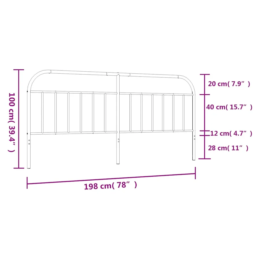 Tête de lit de remplacement métal blanc 193 cm - 7