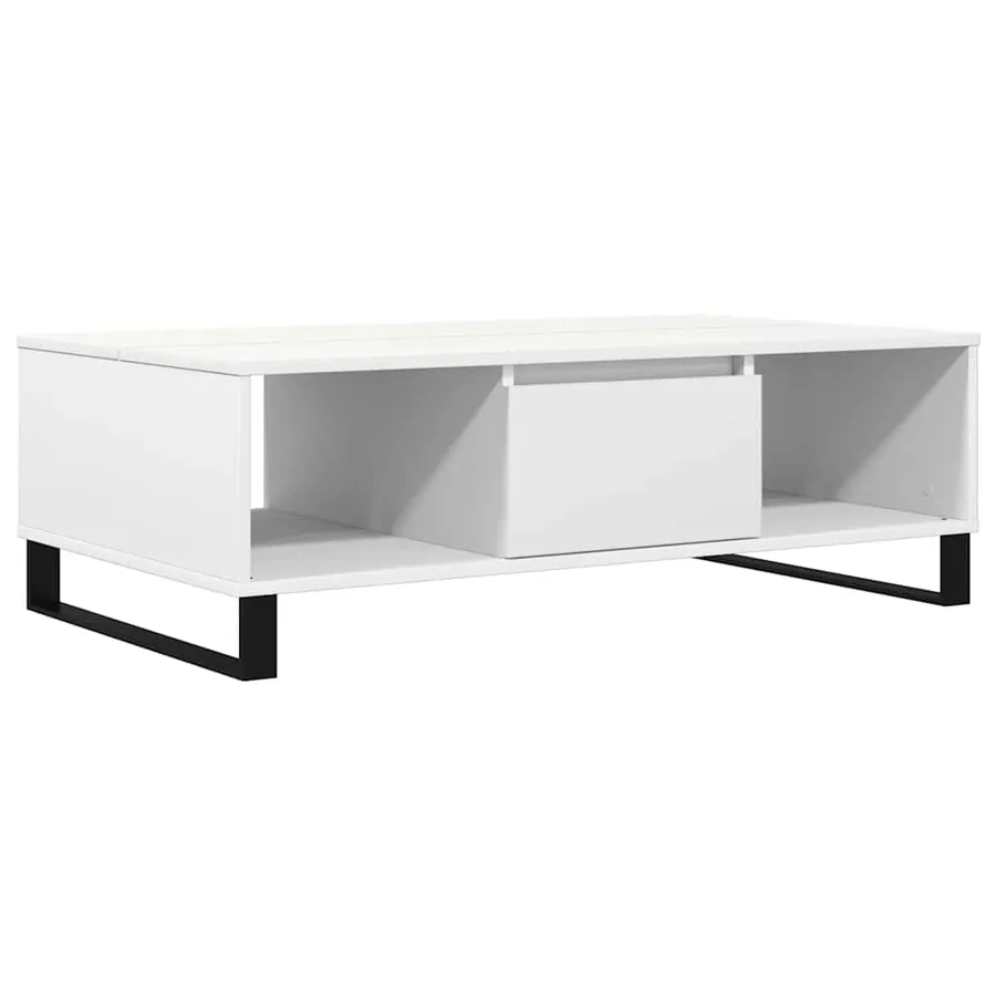 Table basse blanc 104x60x35 cm bois d'ingénierie - 2