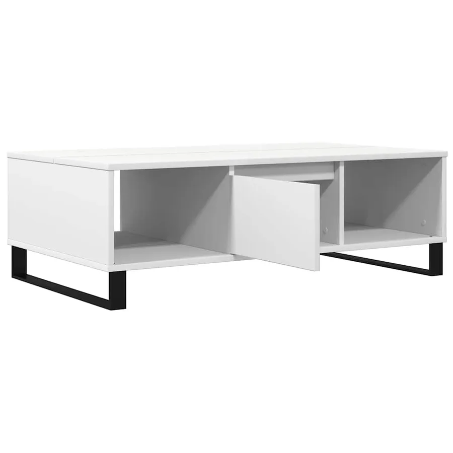 Table basse blanc 104x60x35 cm bois d'ingénierie - 4
