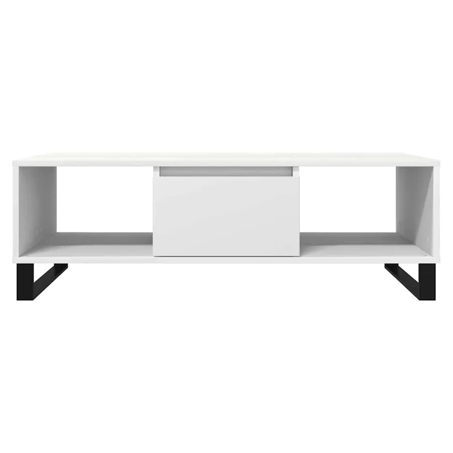 Table basse blanc 104x60x35 cm bois d'ingénierie - 5