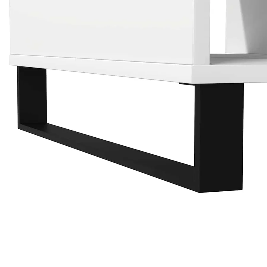 Table basse blanc 104x60x35 cm bois d'ingénierie - 8