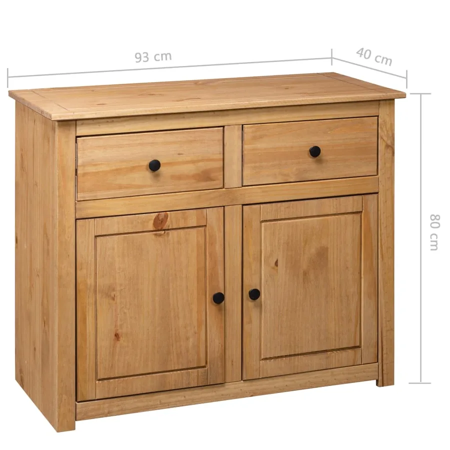 Buffet 93x40x80 cm Pin solide Assortiment Panama - 10