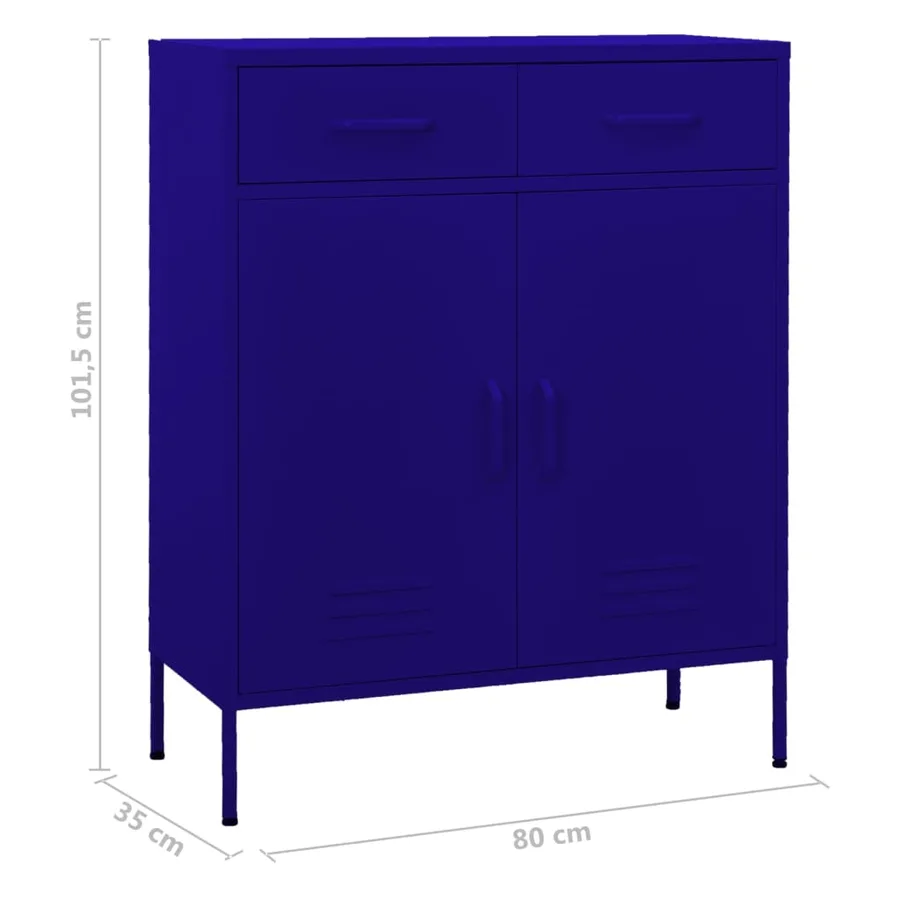 Armoire de rangement Bleu marine 80x35x101,5 cm Acier - 10