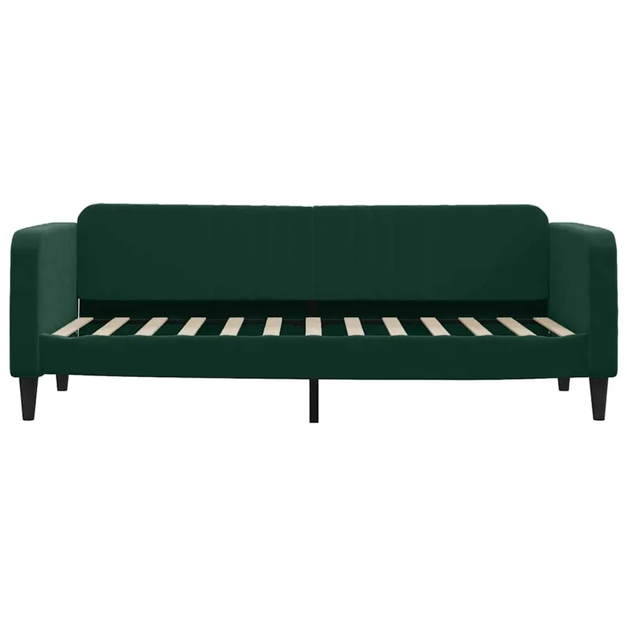 Lit de jour avec matelas vert foncé 80x200 cm velours - 4