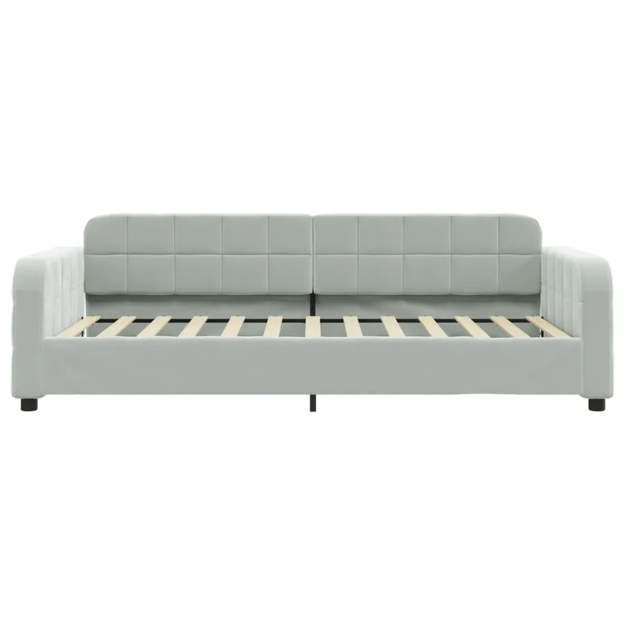 Lit de jour avec matelas gris clair 80x200 cm velours - 4