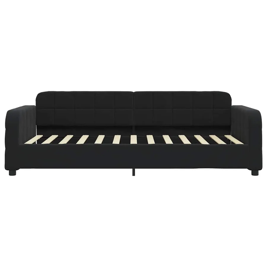 Lit de jour avec matelas noir 80x200 cm velours - 4
