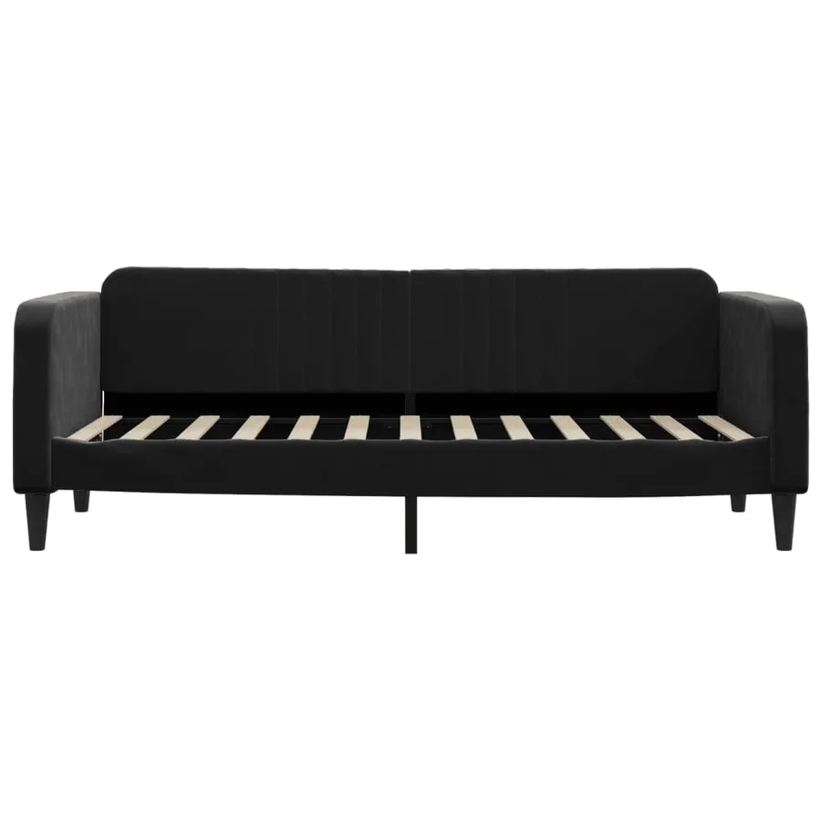 Lit de jour avec matelas noir 80x200 cm velours - 4