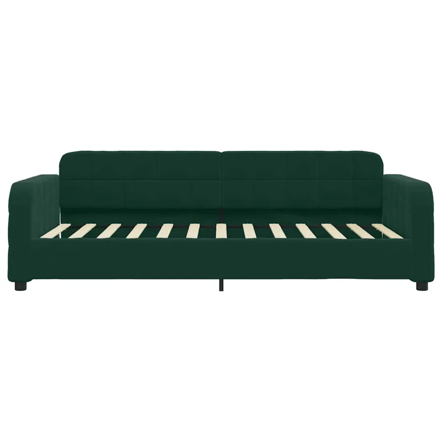 Lit de jour avec matelas vert foncé 100x200 cm velours - 4