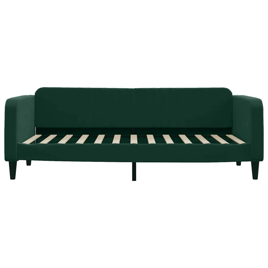 Lit de jour avec matelas vert foncé 100x200 cm velours - 4