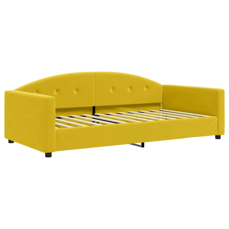 Lit de jour avec matelas jaune 100x200 cm velours - 3