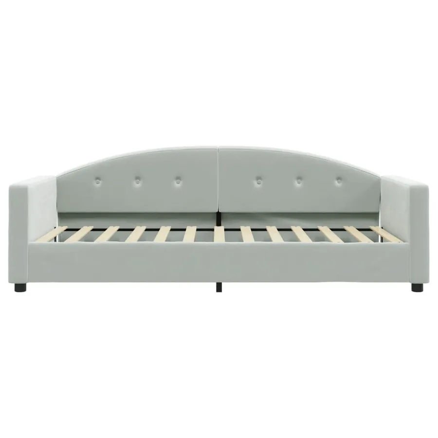 Lit de jour avec matelas gris clair 90x200 cm velours - 4