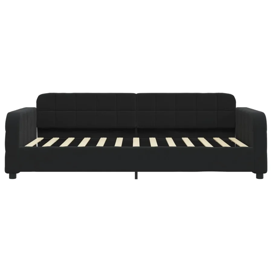 Lit de jour avec matelas noir 90x200 cm velours - 4