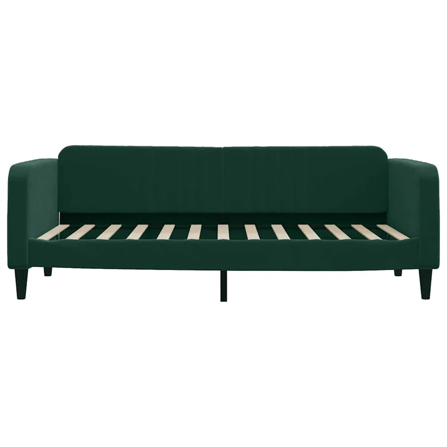 Lit de jour avec matelas vert foncé 90x200 cm velours - 4