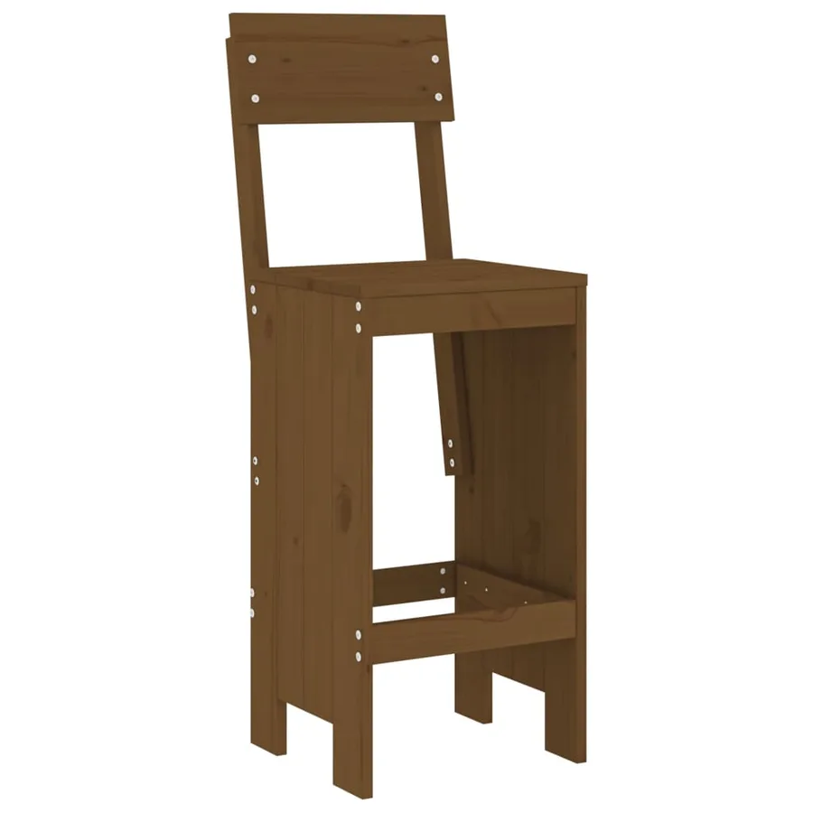 Ensemble de bar de jardin 3 pcs marron miel bois pin massif - 4